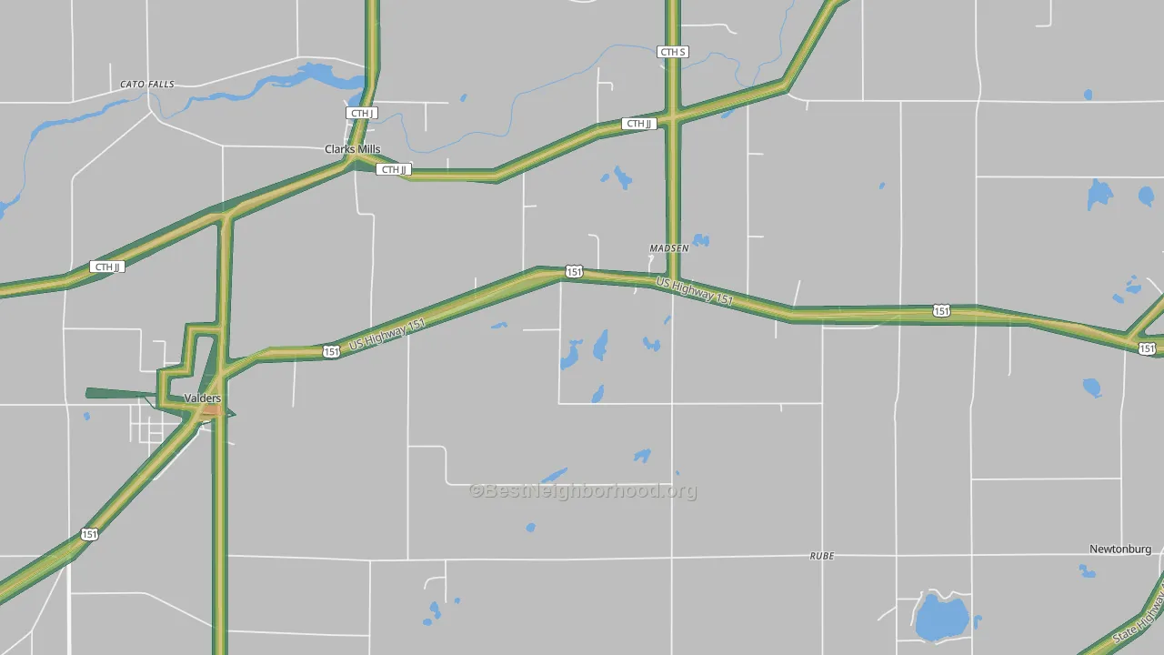 Madsen, WI Map of Noise Levels in Madsen