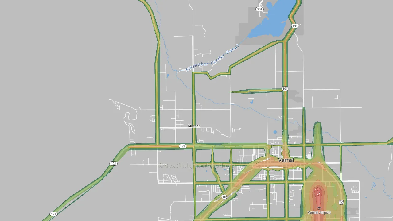 Maeser, UT Map of Noise Levels in Maeser