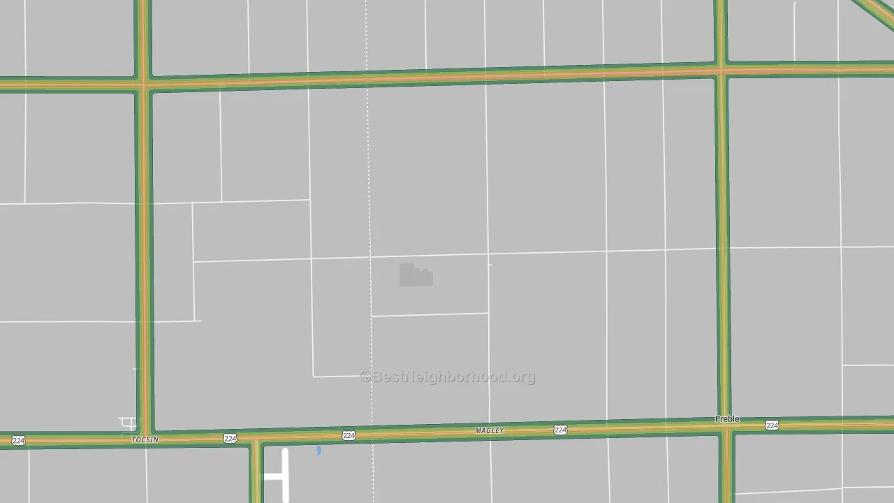 Magley, IN Map of Noise Levels in Magley