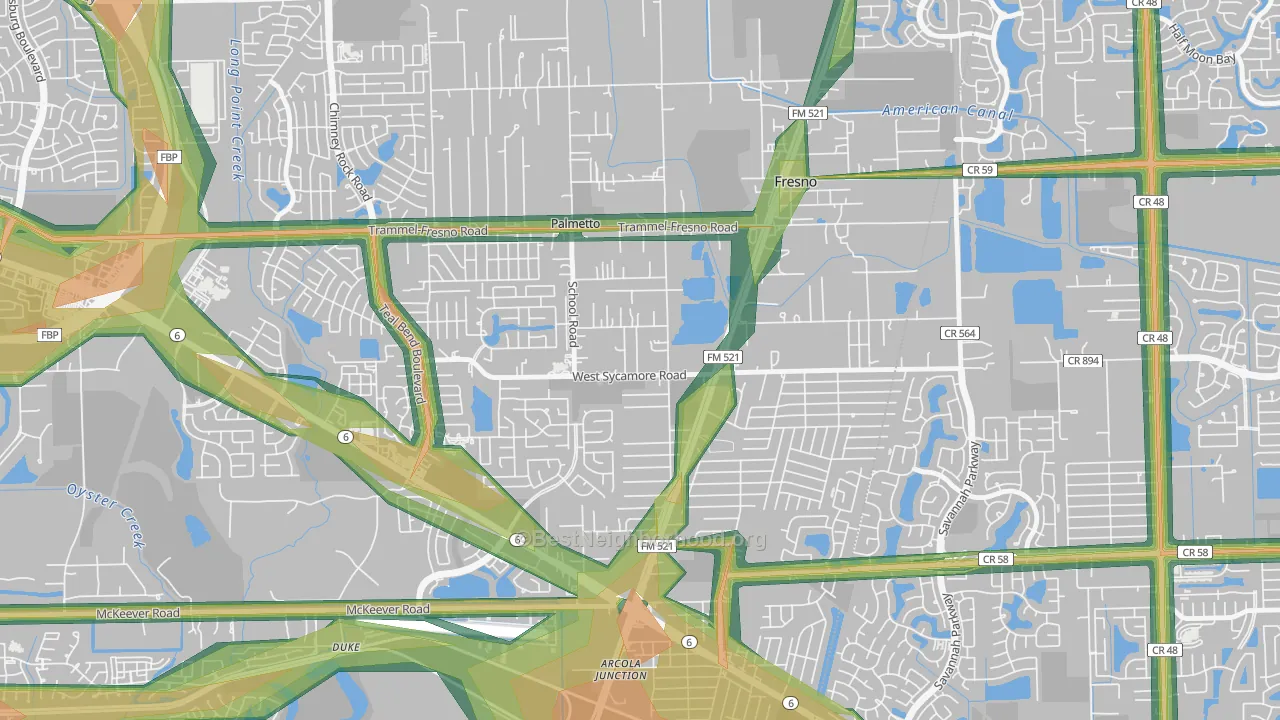 Magnolia Place, Fresno, TX Map of Noise Levels in Magnolia Place