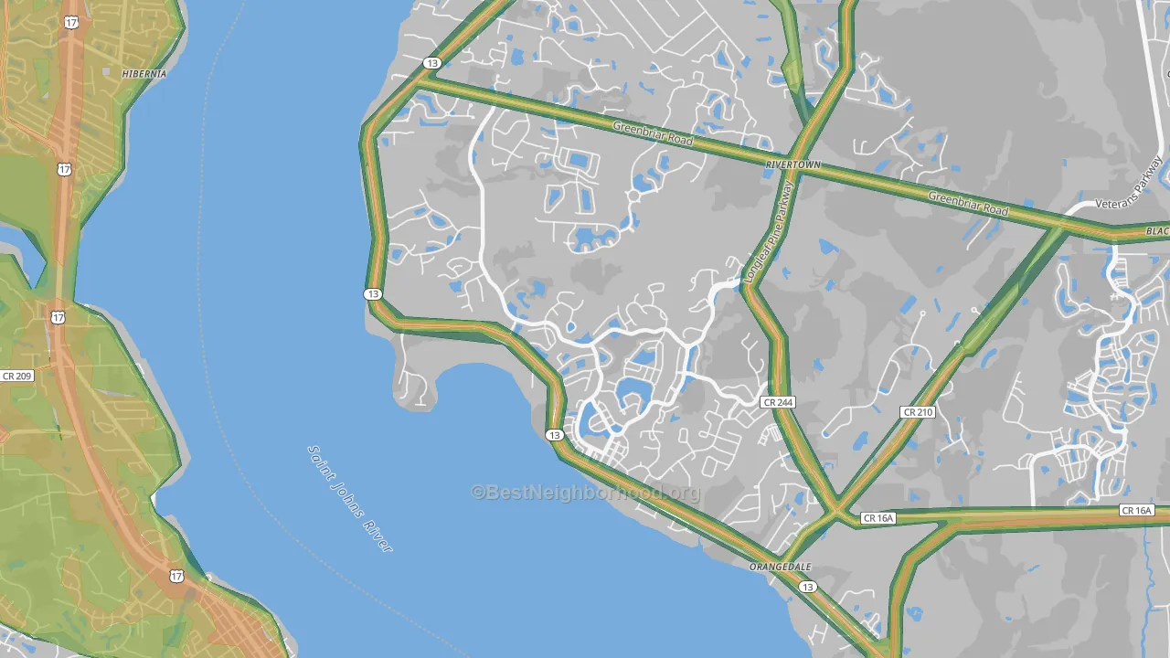Magnolia Springs, FL Map of Noise Levels in Magnolia Springs
