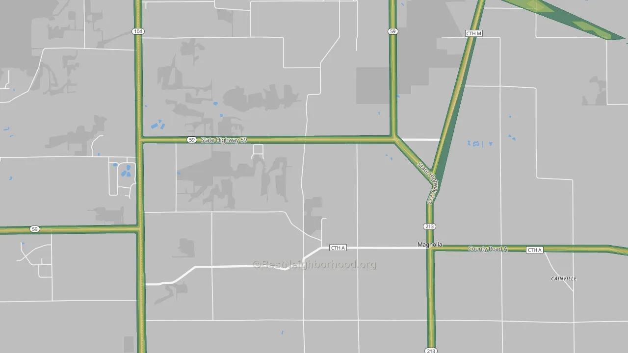Magnolia, WI Map of Noise Levels in Magnolia