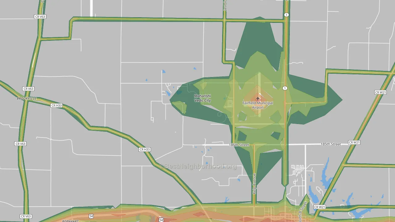 Maharishi Vedic City, IA Map of Noise Levels in Maharishi Vedic City