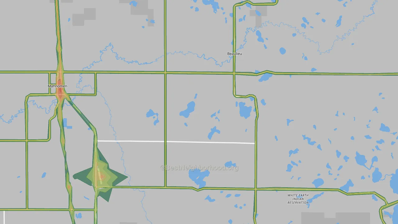 Mahnomen County, MN Map of Noise Levels in Mahnomen County