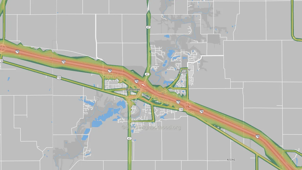 Mahomet, IL Map of Noise Levels in Mahomet