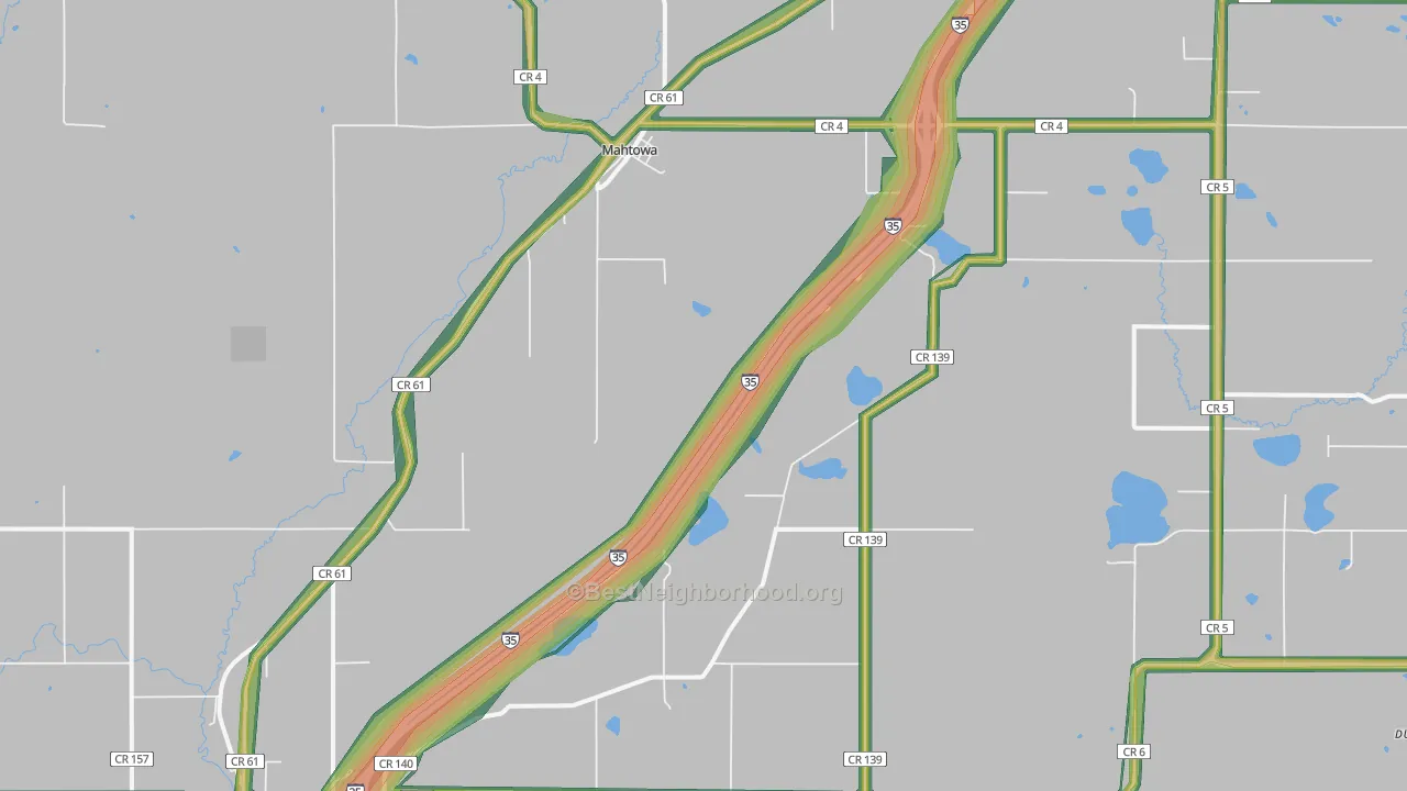 Mahtowa, MN Map of Noise Levels in Mahtowa