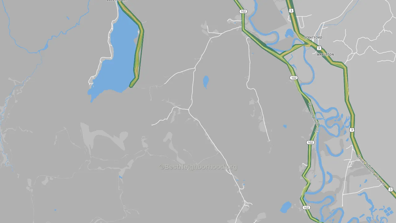 Maidstone, VT Map of Noise Levels in Maidstone