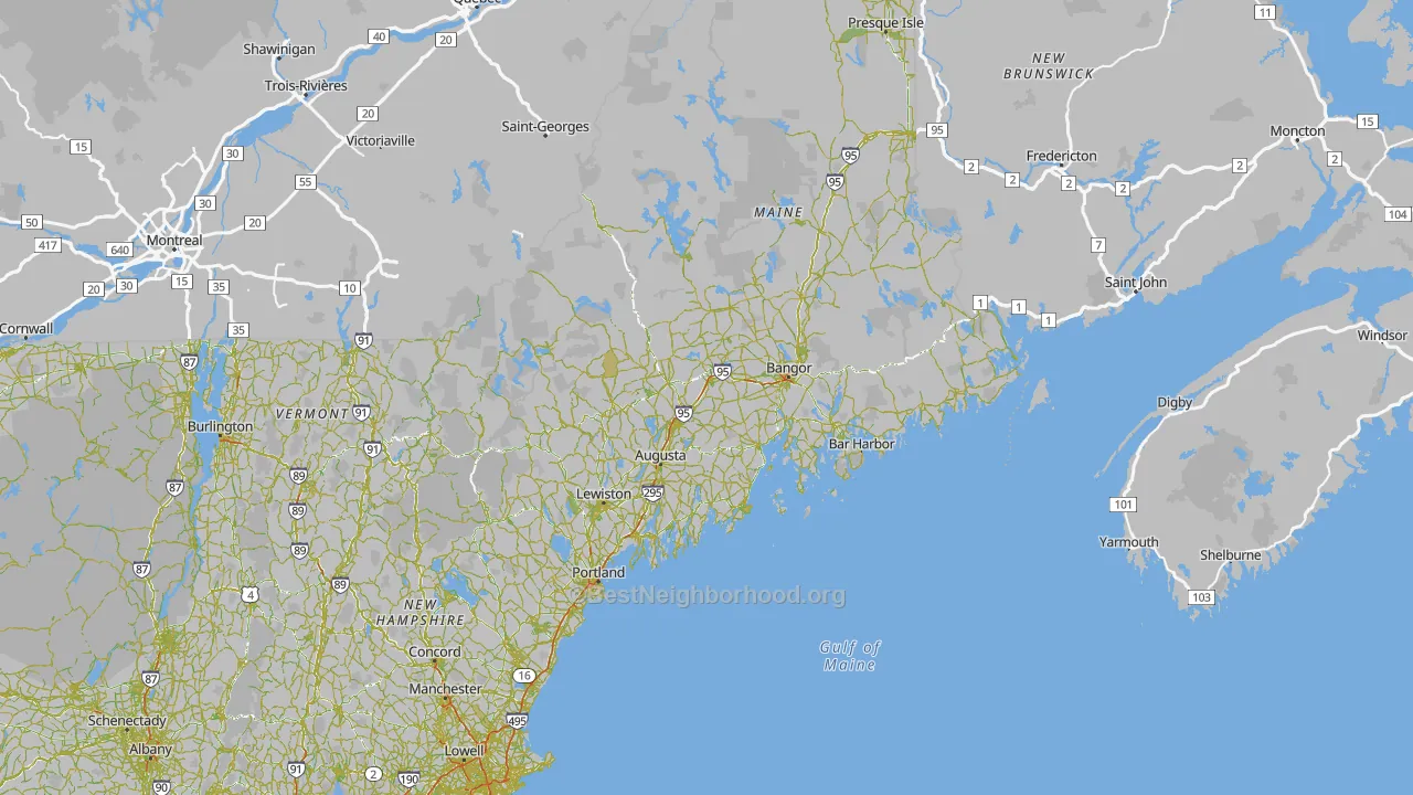 Maine Map of Noise Levels in Maine