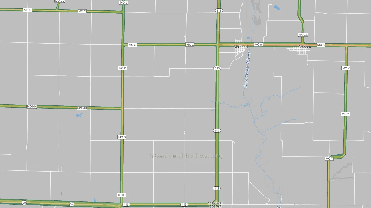 Maitland, MO Map of Noise Levels in Maitland