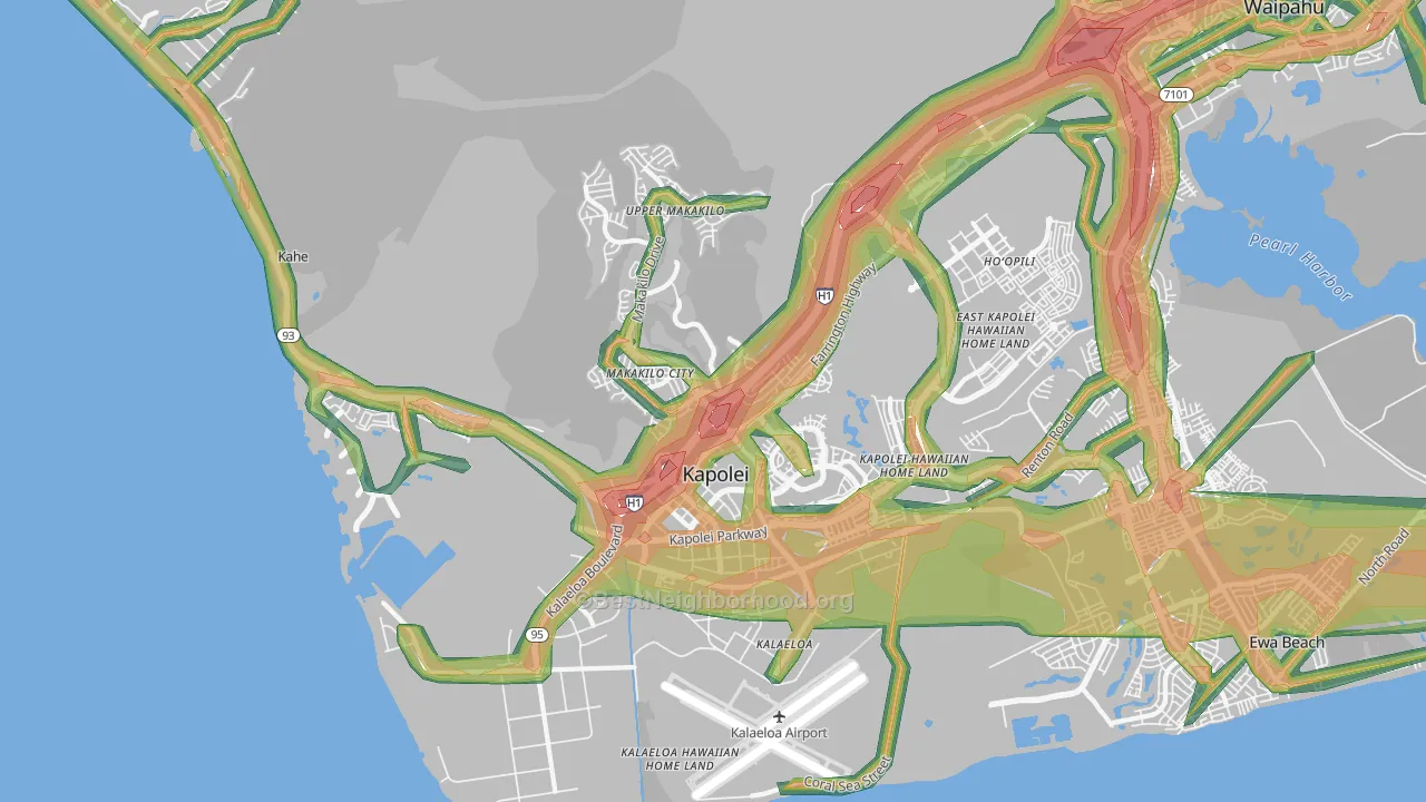 Makakilo-Kapolei-Honokai Hale, Kapolei, HI Map of Noise Levels in Makakilo-Kapolei-Honokai Hale