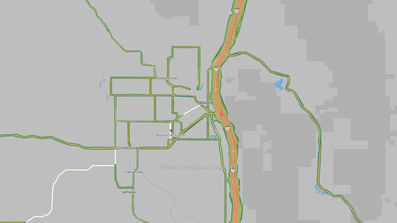 Malad City, ID Map of Noise Levels in Malad City