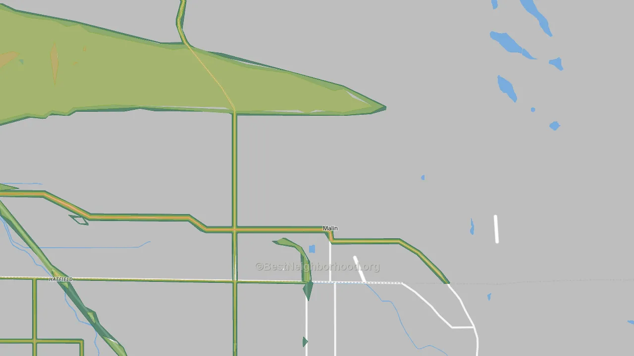 Malin, OR Map of Noise Levels in Malin