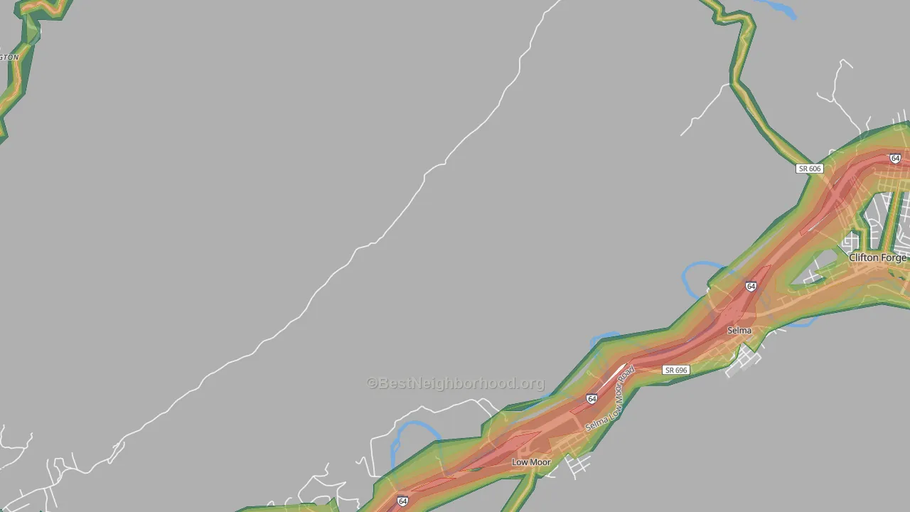 Mallow, VA Map of Noise Levels in Mallow
