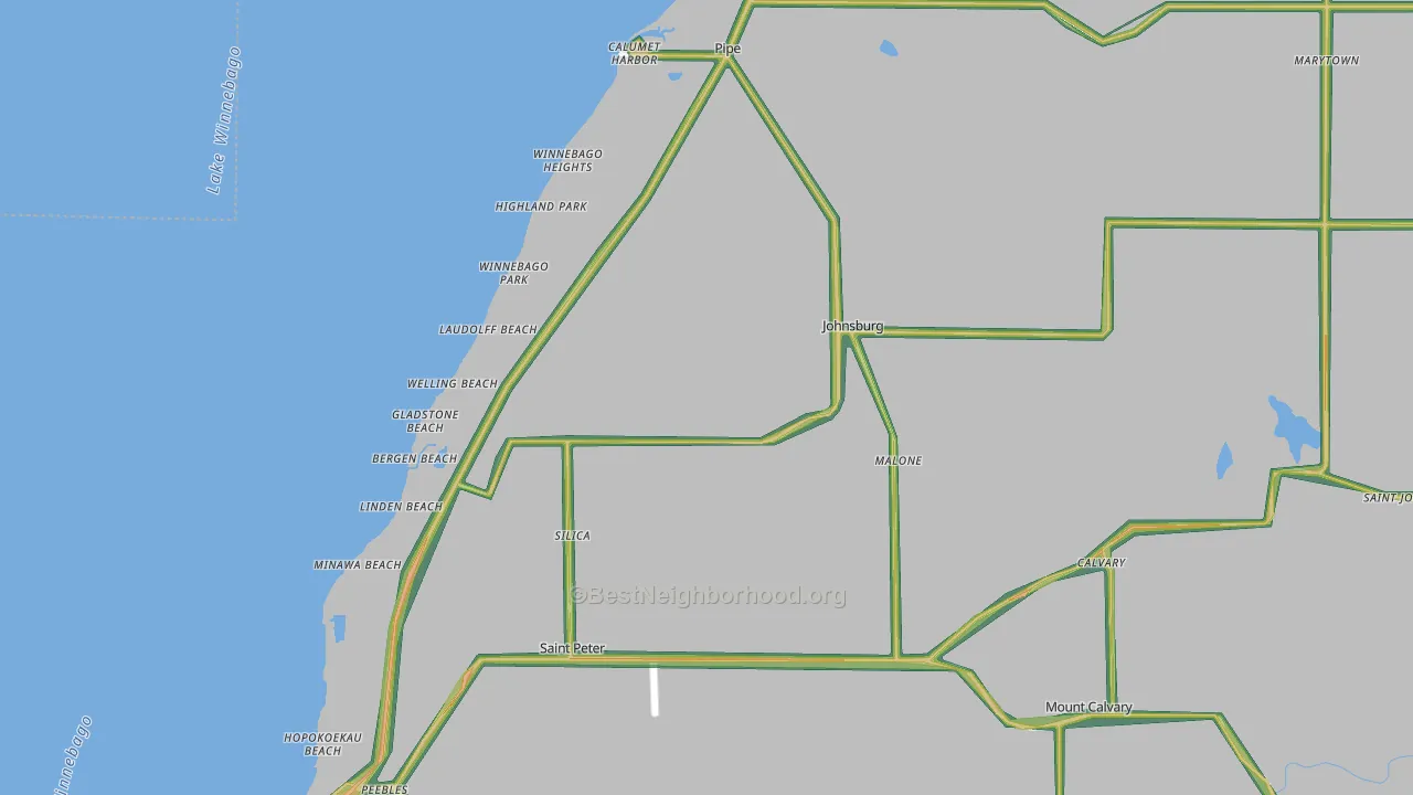 Malone, WI Map of Noise Levels in Malone