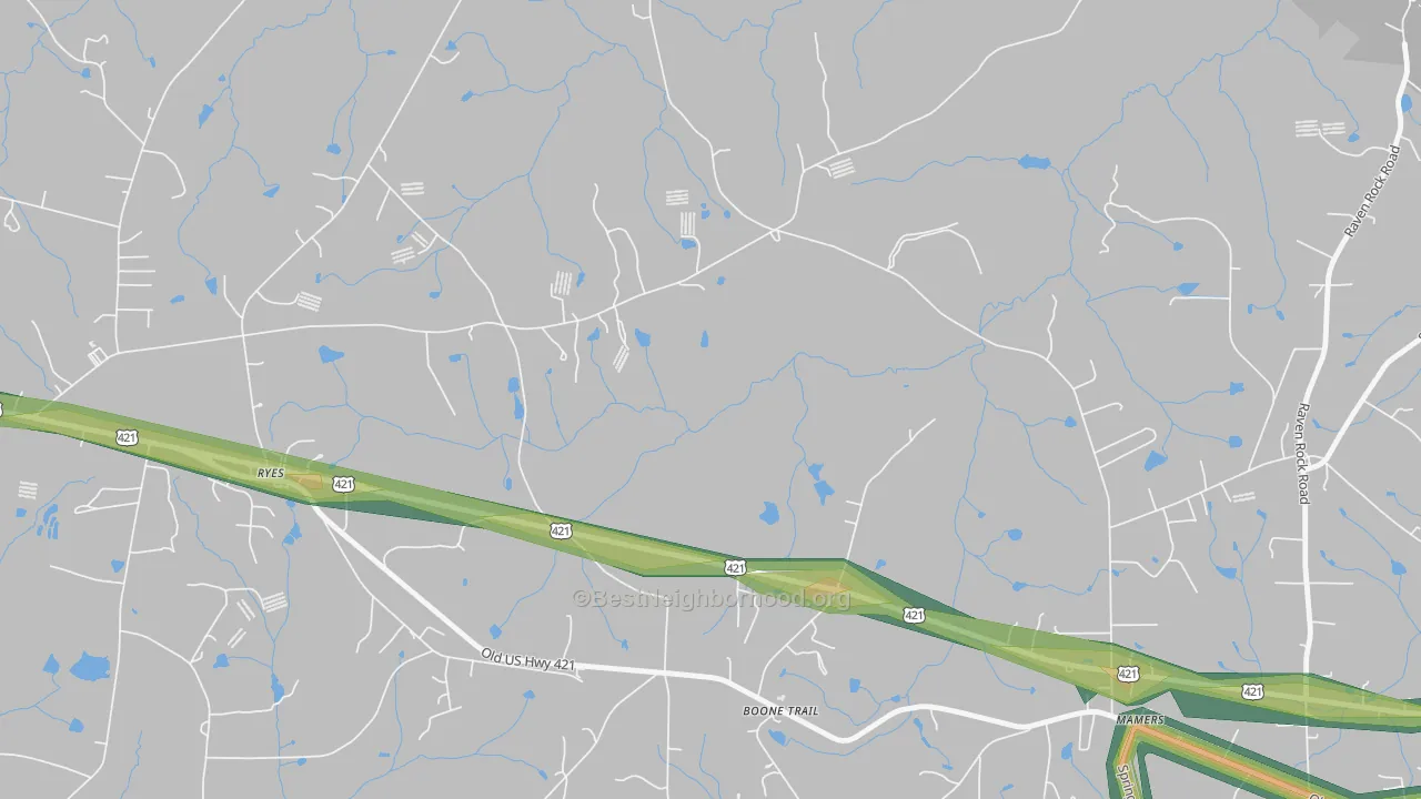 Mamers, NC Map of Noise Levels in Mamers