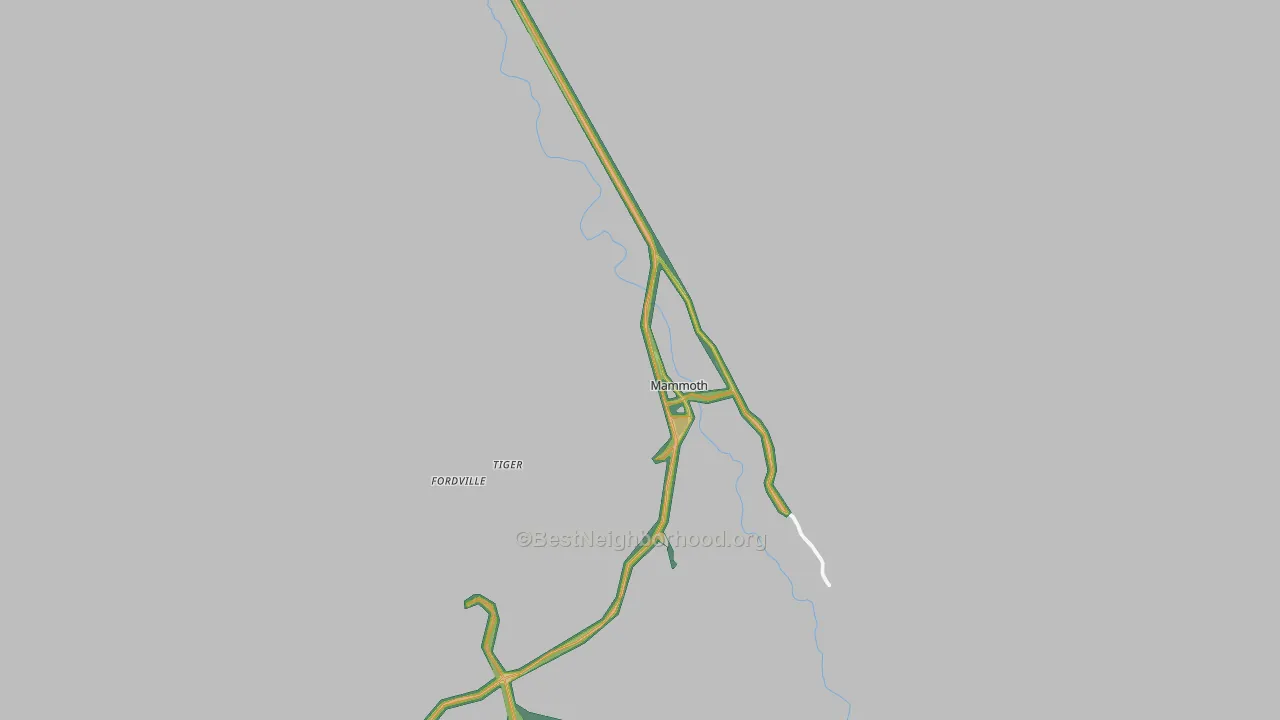 Mammoth, AZ Map of Noise Levels in Mammoth