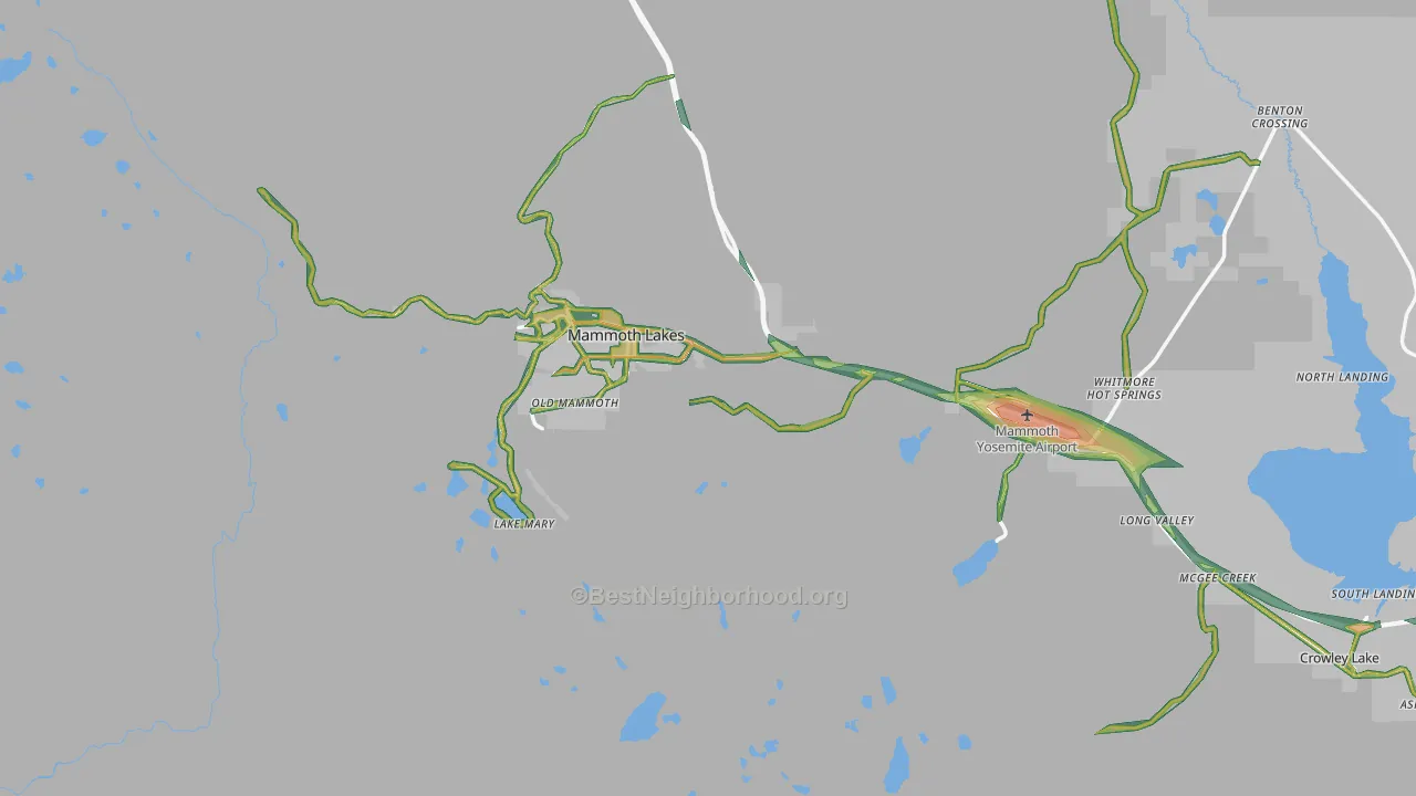 Mammoth Lakes, CA Map of Noise Levels in Mammoth Lakes