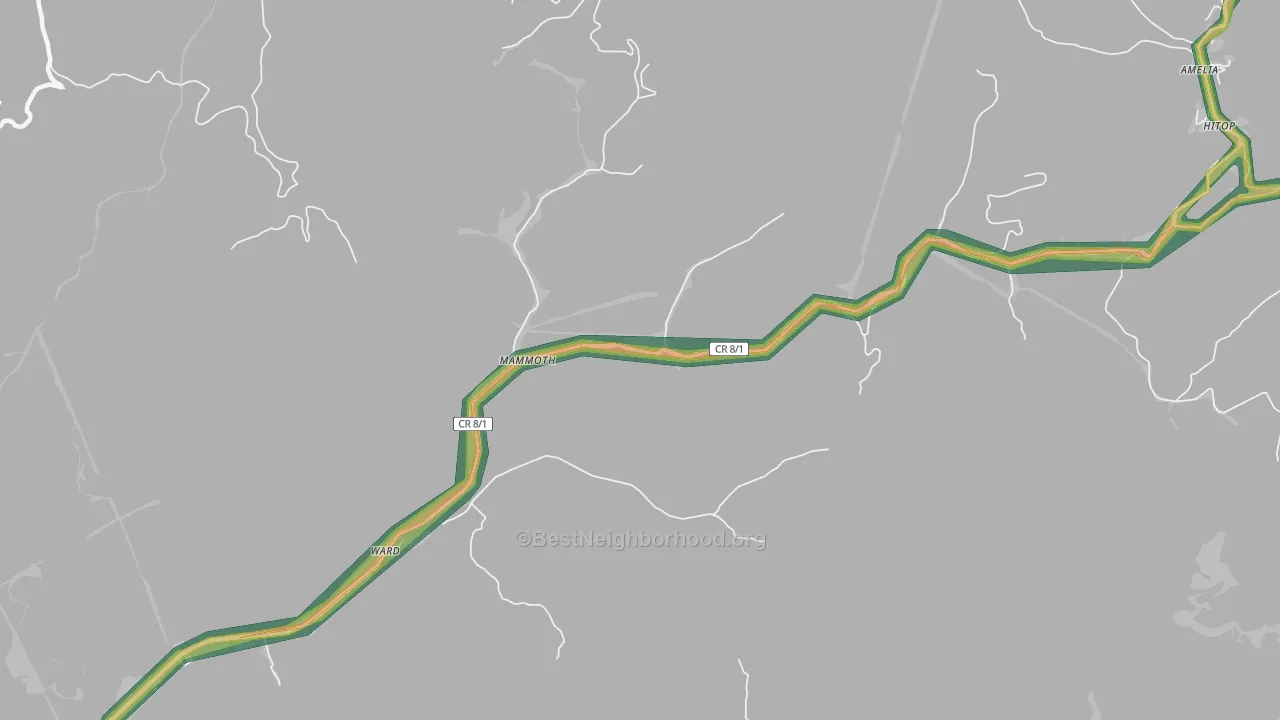 Mammoth, WV Map of Noise Levels in Mammoth