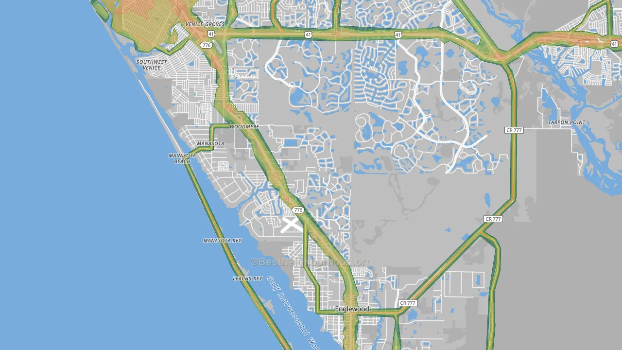 Manasota, FL Map of Noise Levels in Manasota