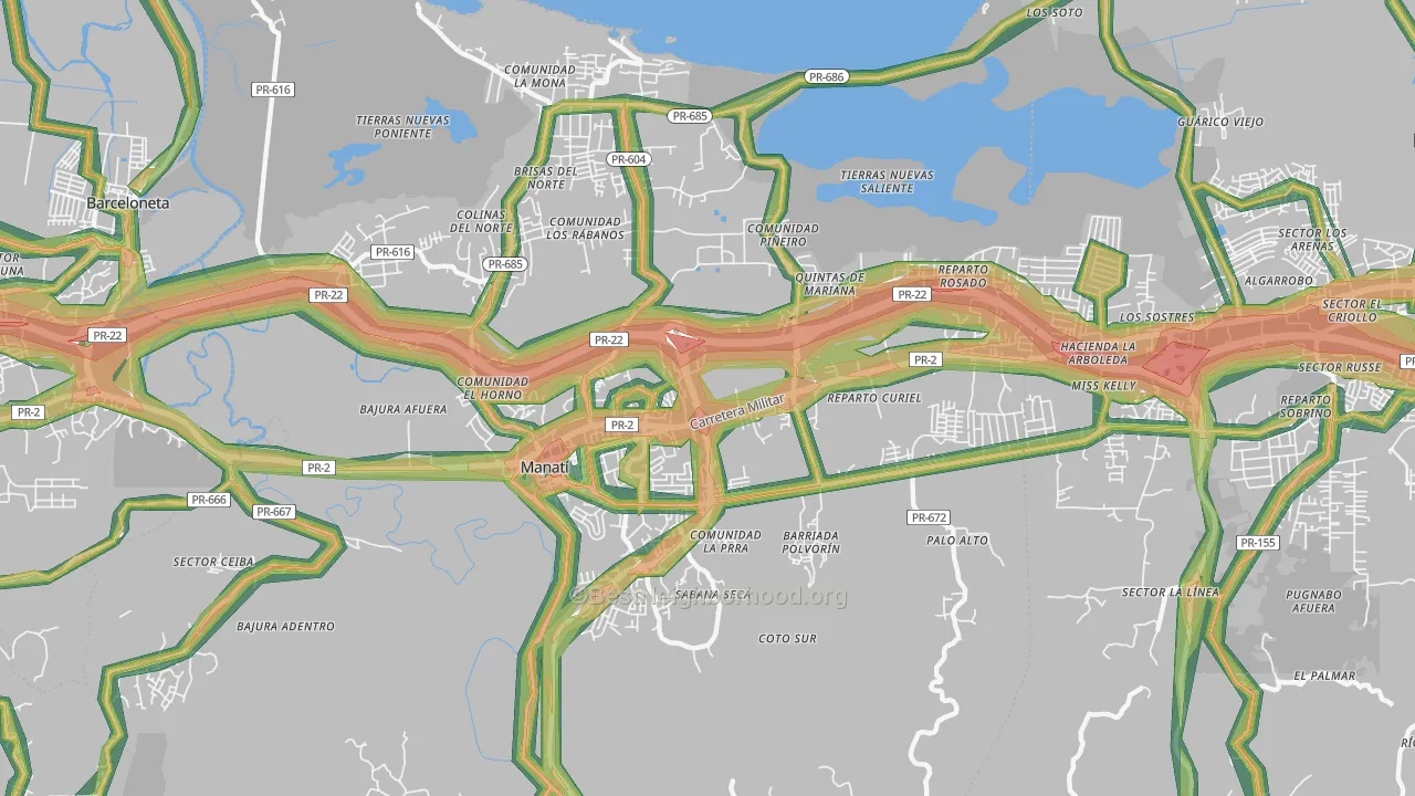 Manati, PR Map of Noise Levels in Manati