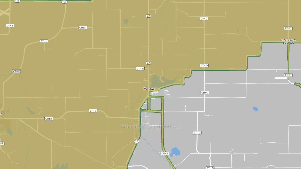 Manawa, WI Map of Noise Levels in Manawa