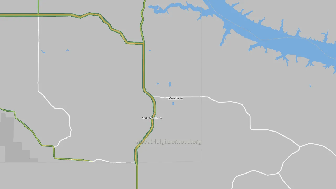Mandaree, ND Map of Noise Levels in Mandaree