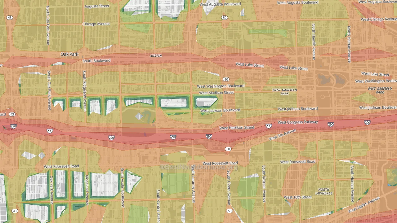 Mandell, Chicago, IL Map of Noise Levels in Mandell