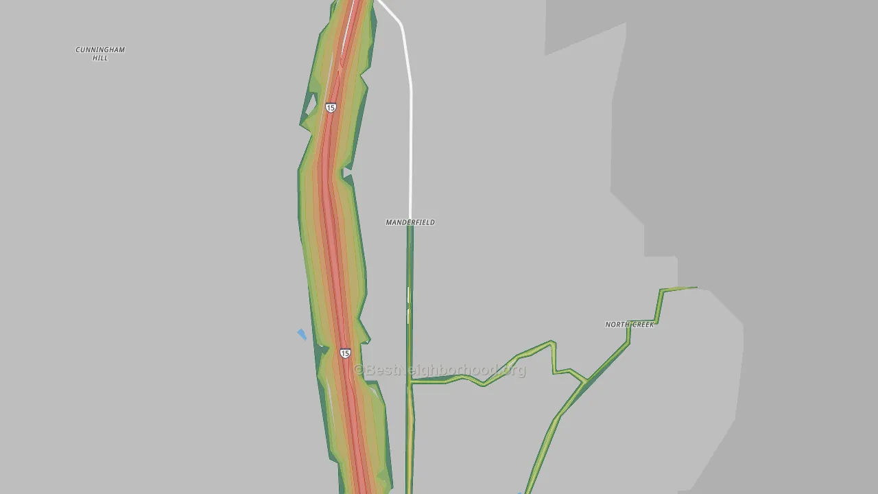 Manderfield, UT Map of Noise Levels in Manderfield