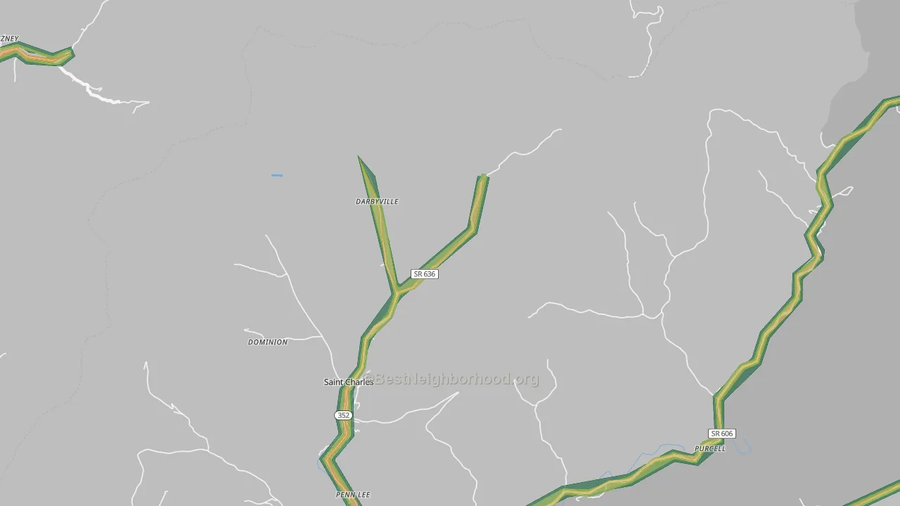 Maness, VA Map of Noise Levels in Maness