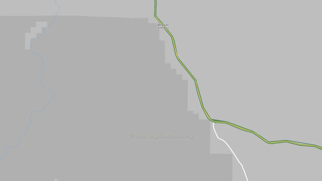 Mangas Springs, NM Map of Noise Levels in Mangas Springs