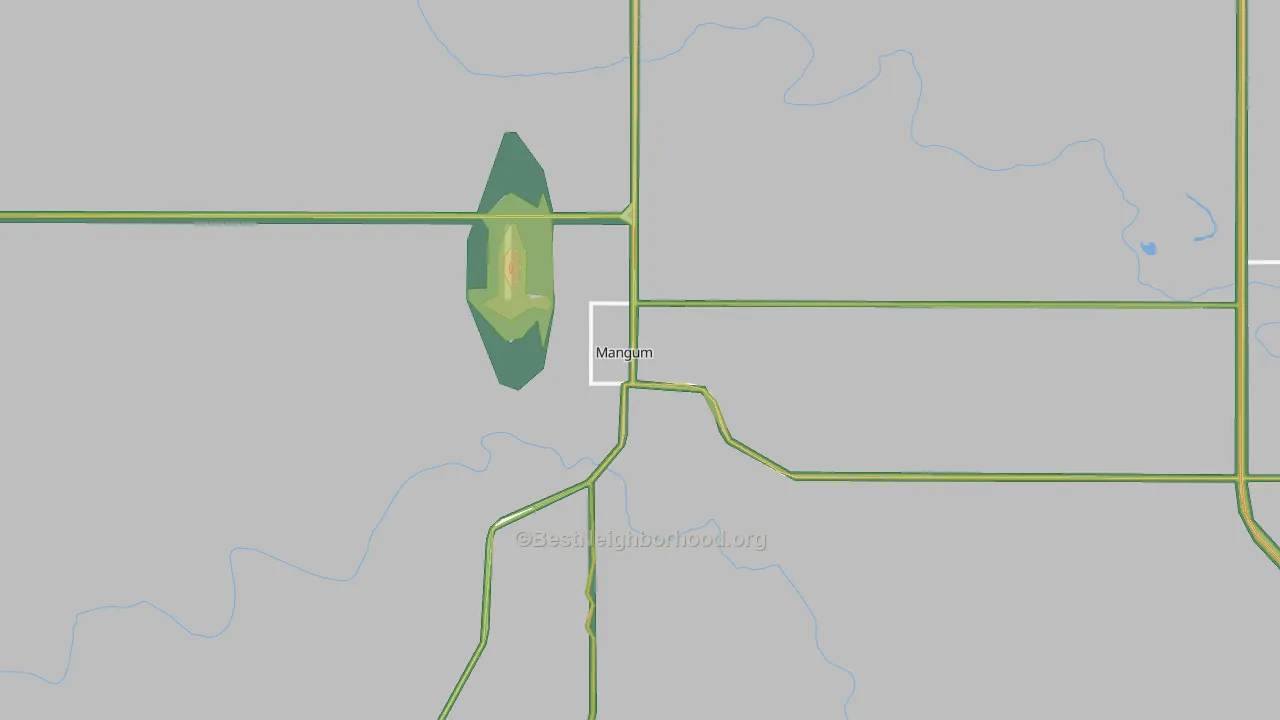Mangum, OK Map of Noise Levels in Mangum