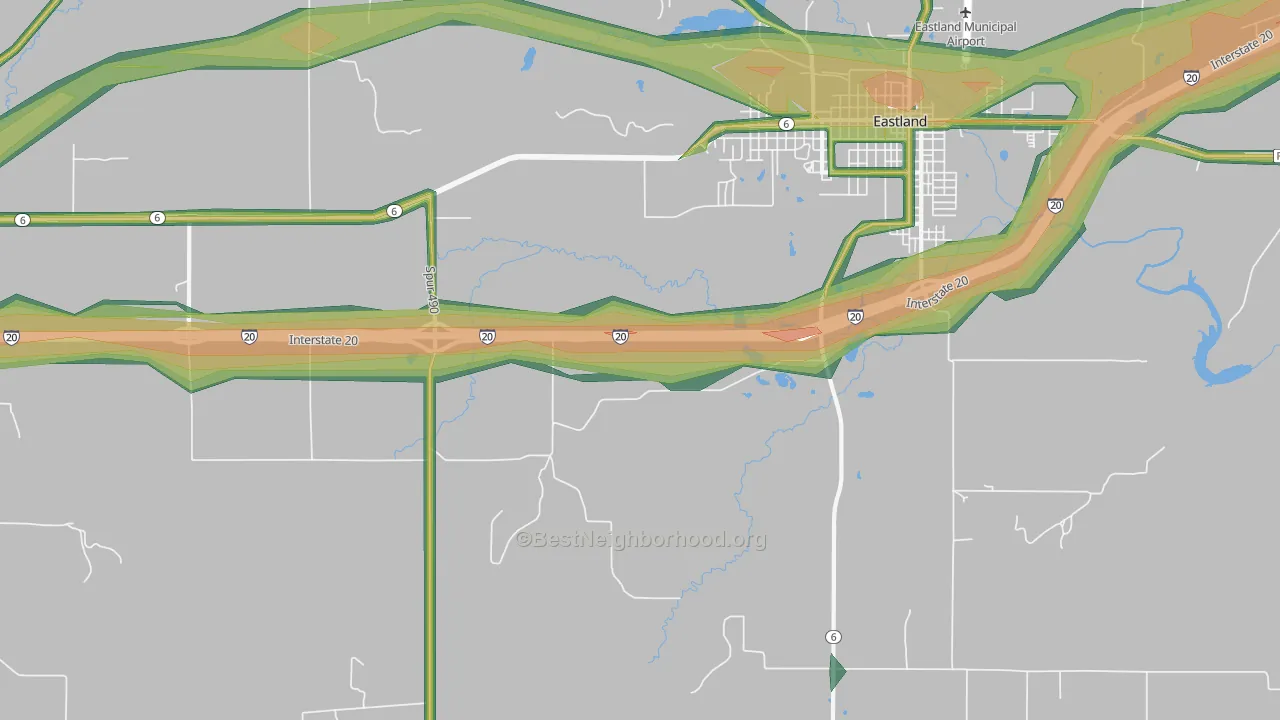 Mangum, TX Map of Noise Levels in Mangum