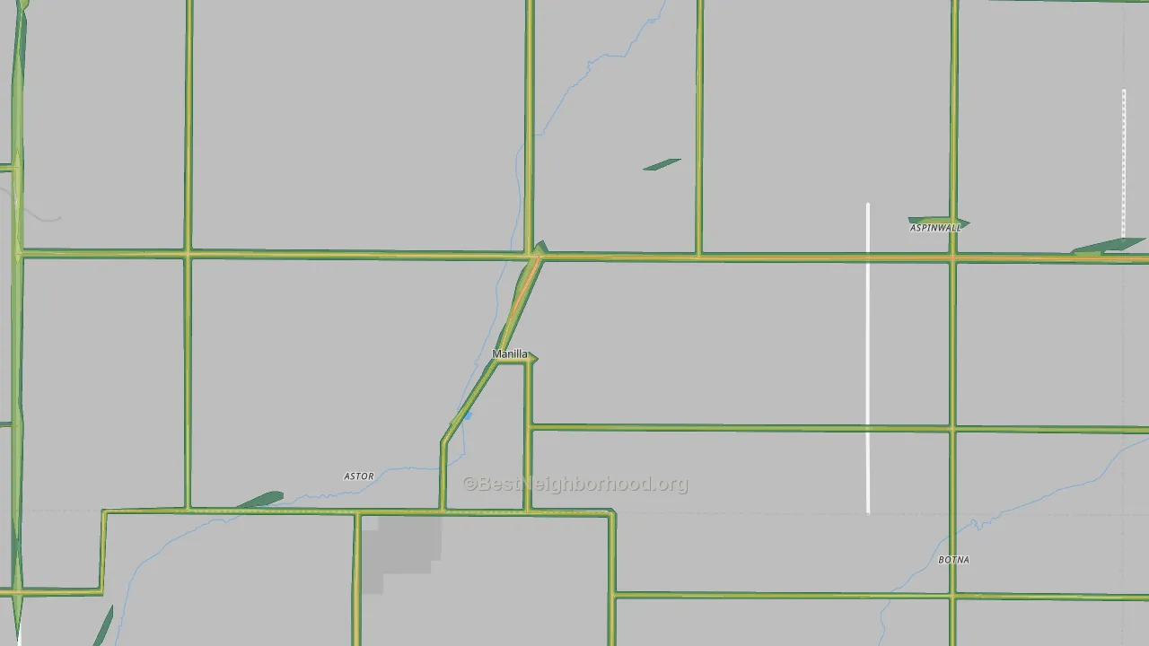 Manilla, IA Map of Noise Levels in Manilla