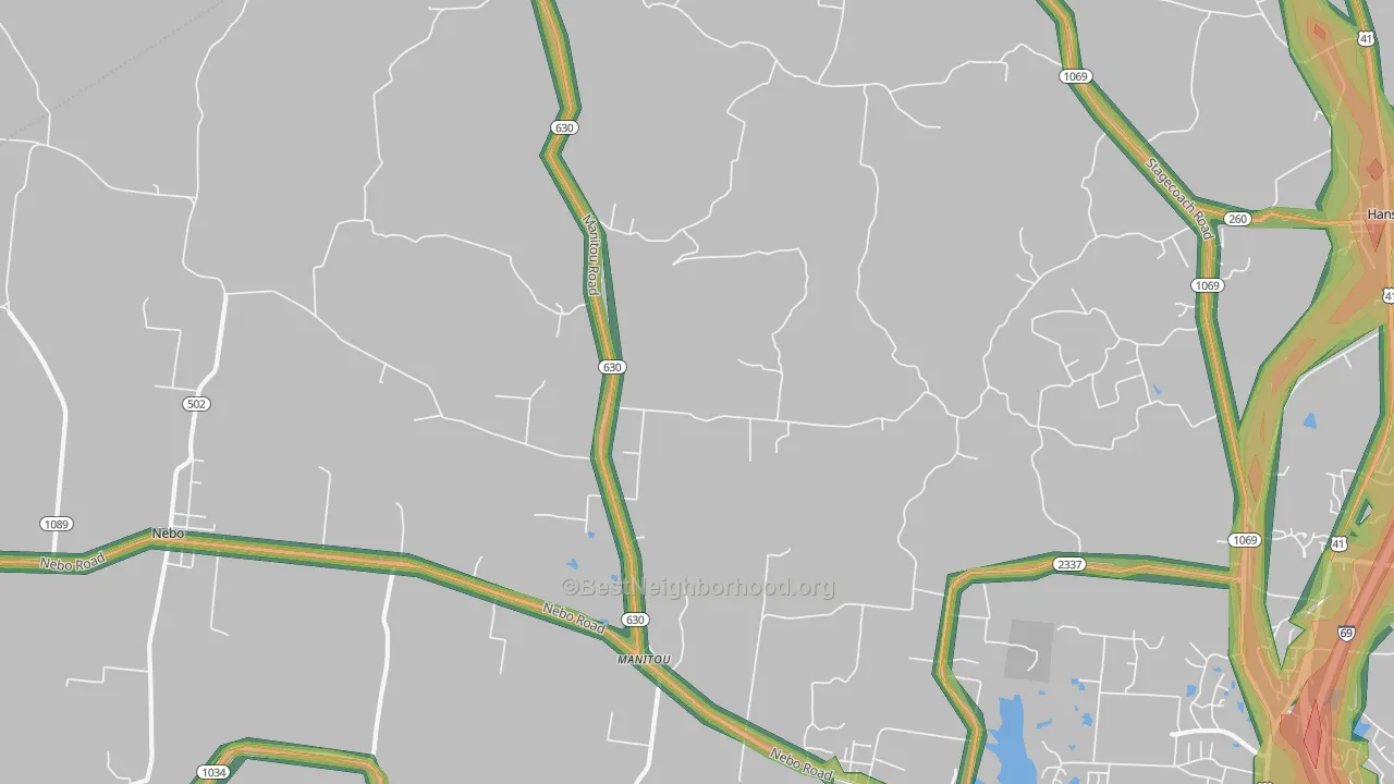 Manitou, KY Map of Noise Levels in Manitou
