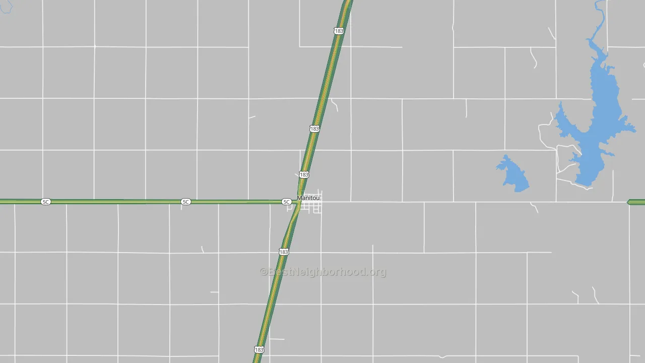 Manitou, OK Map of Noise Levels in Manitou