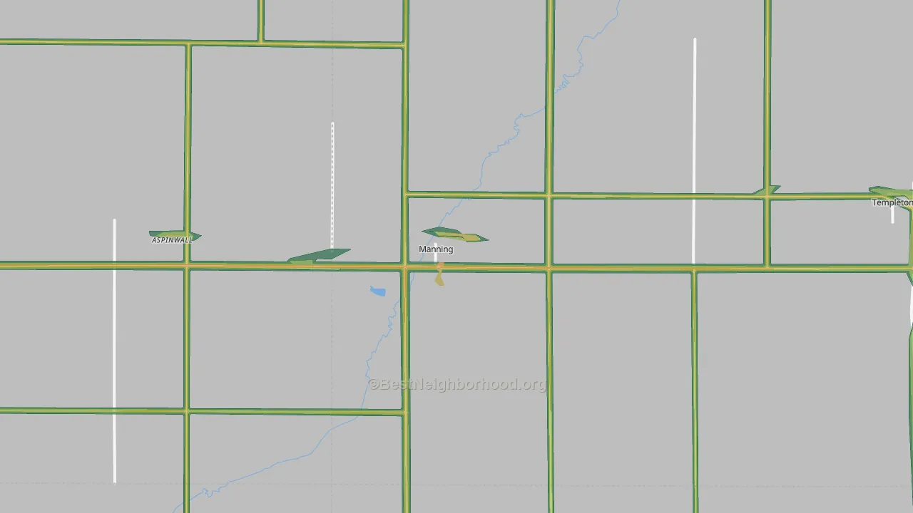 Manning, IA Map of Noise Levels in Manning