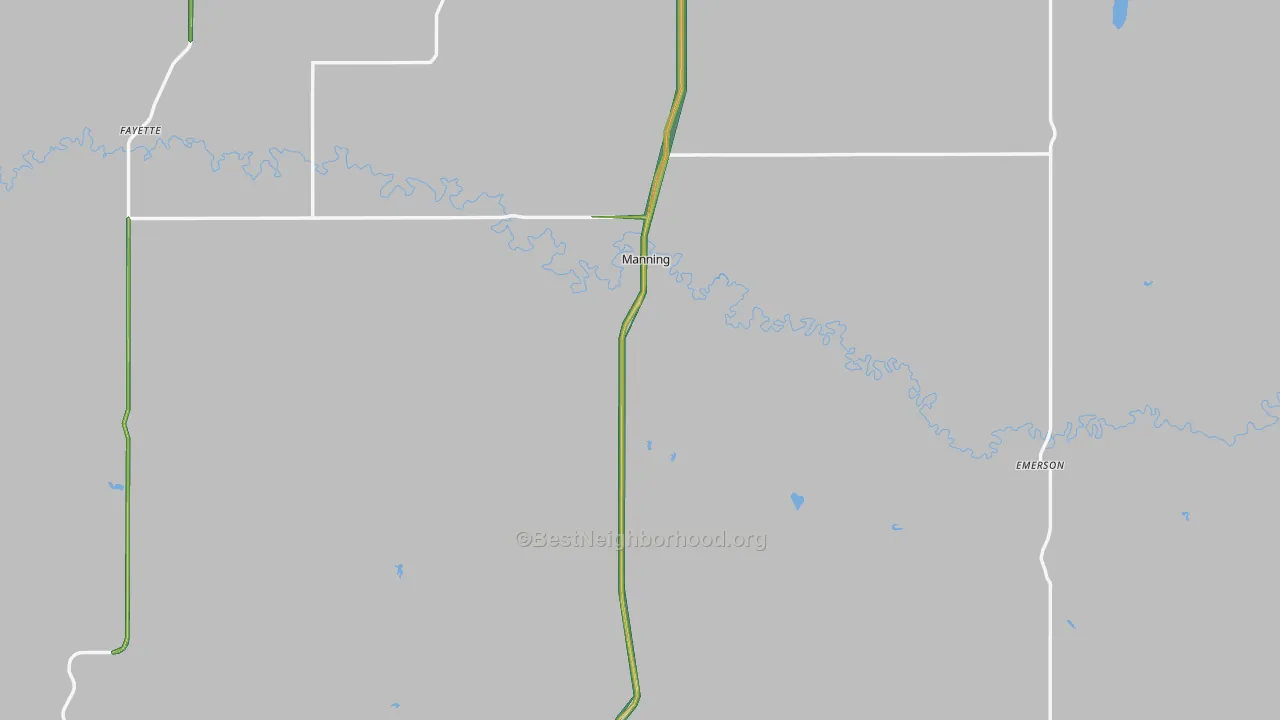 Manning, ND Map of Noise Levels in Manning