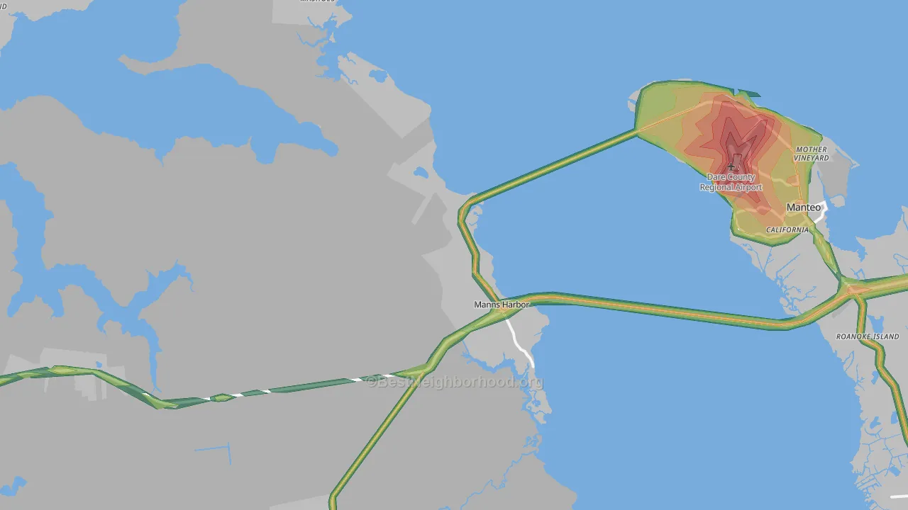 Manns Harbor, NC Map of Noise Levels in Manns Harbor