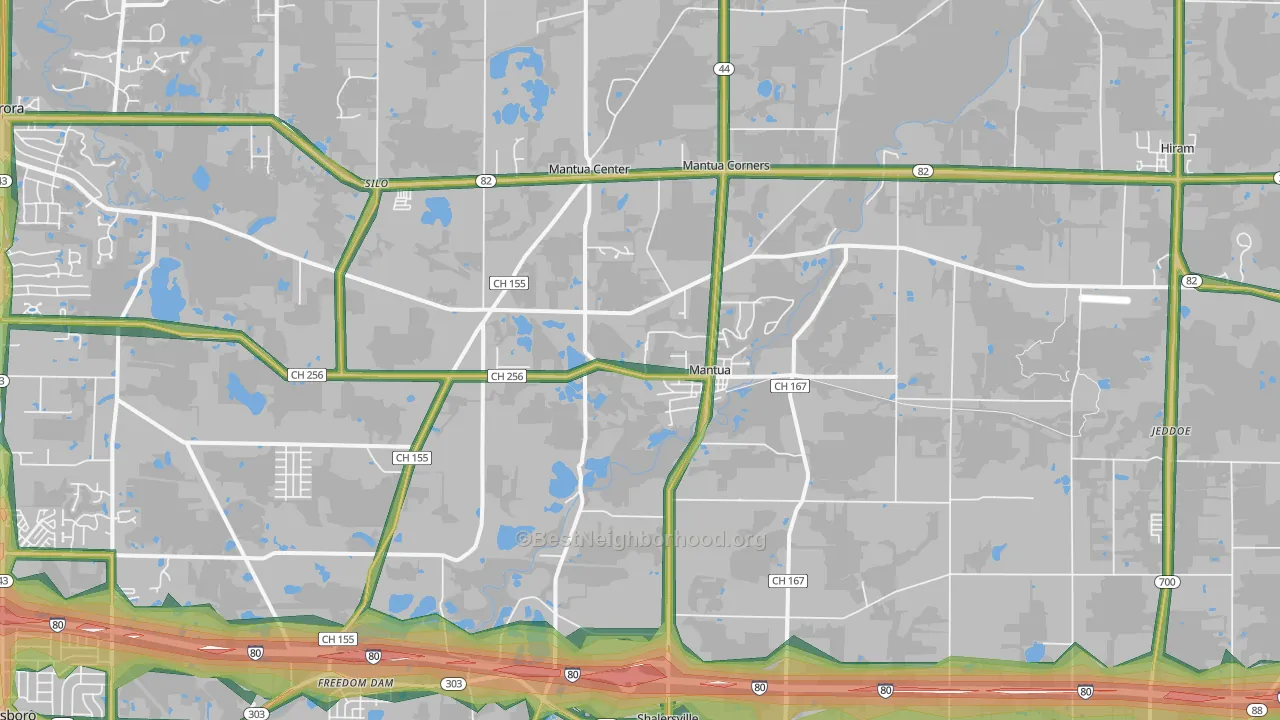 Mantua, OH Map of Noise Levels in Mantua