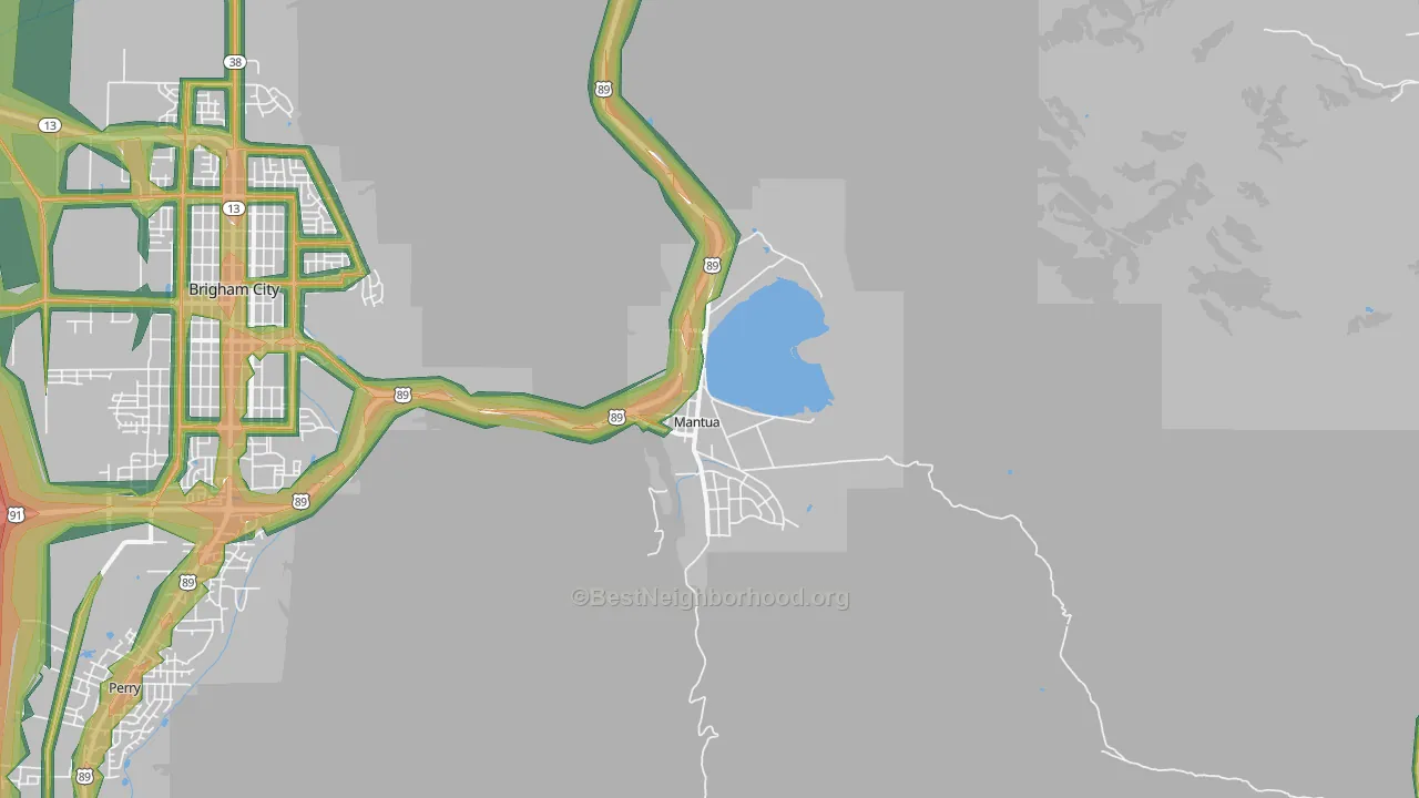 Mantua, UT Map of Noise Levels in Mantua