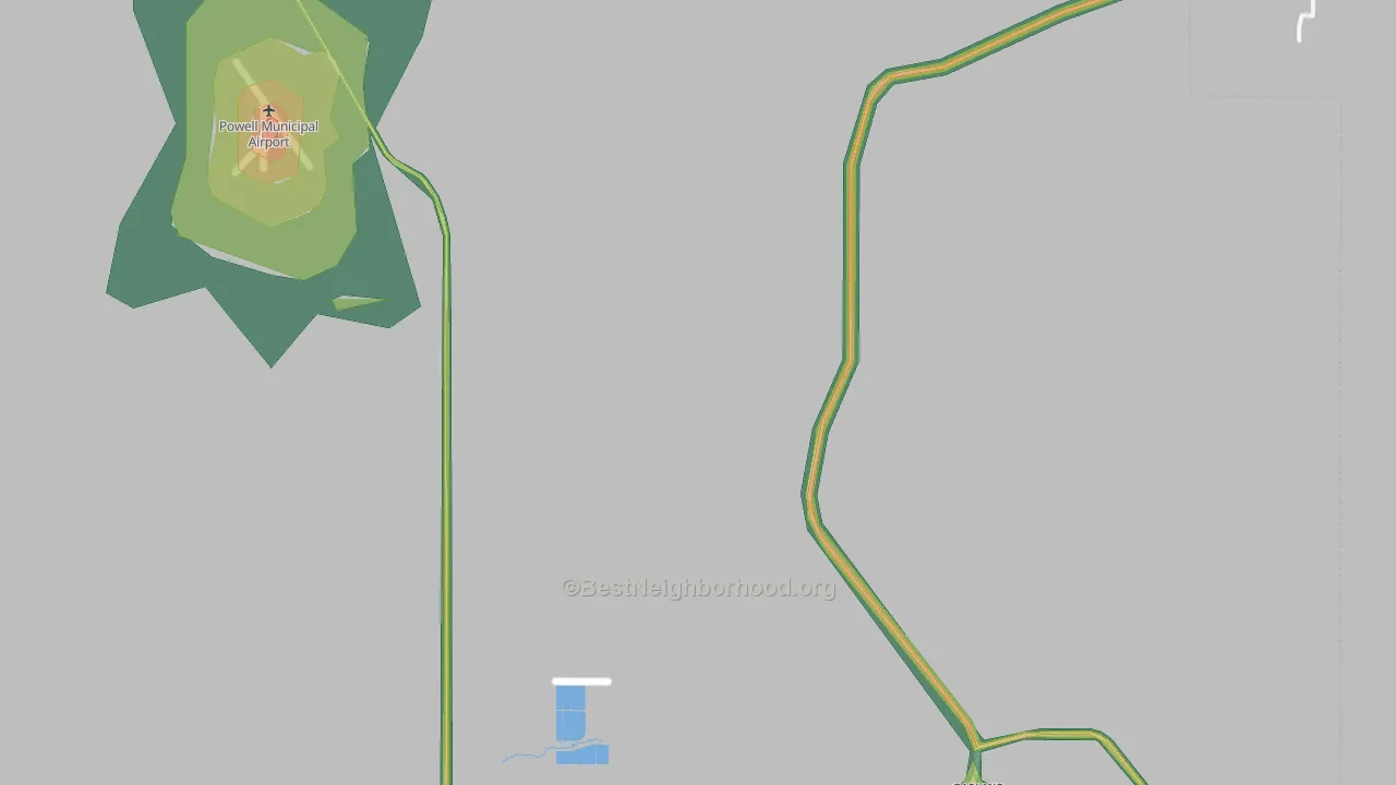 Mantua, WY Map of Noise Levels in Mantua