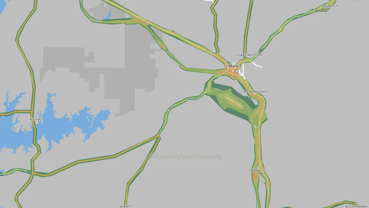 Many, LA Map of Noise Levels in Many