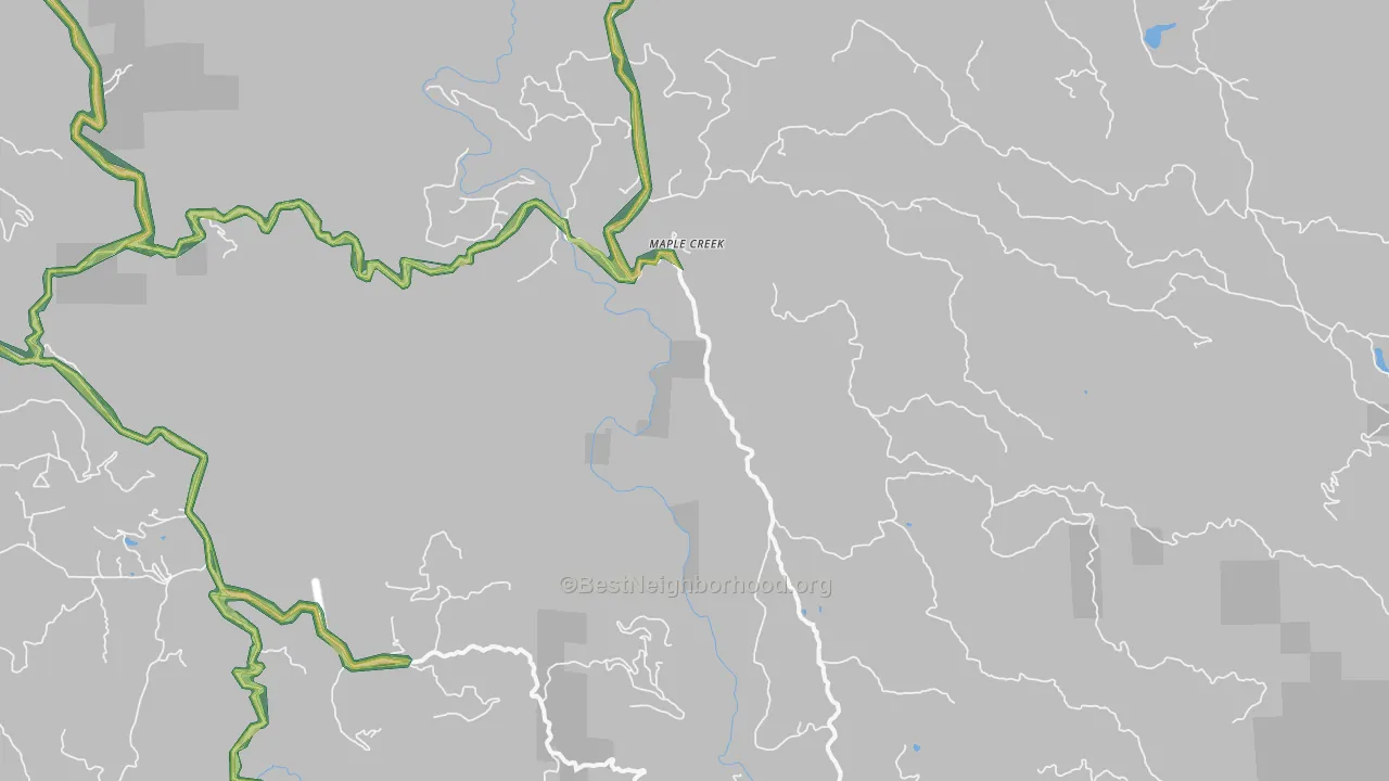 Maple Creek, CA Map of Noise Levels in Maple Creek