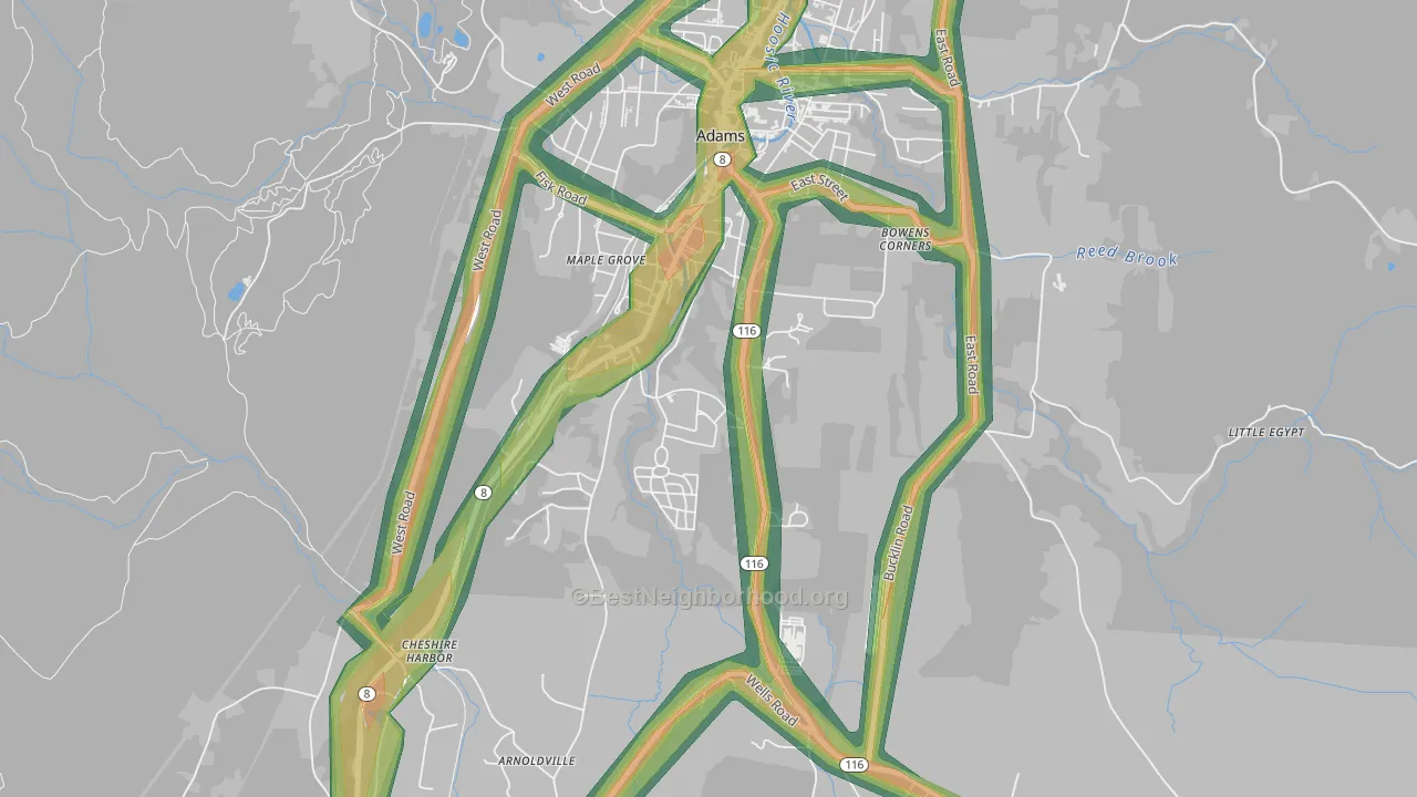 Maple Grove, MA Map of Noise Levels in Maple Grove