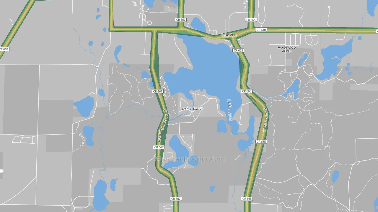 Maple Grove, MI Map of Noise Levels in Maple Grove