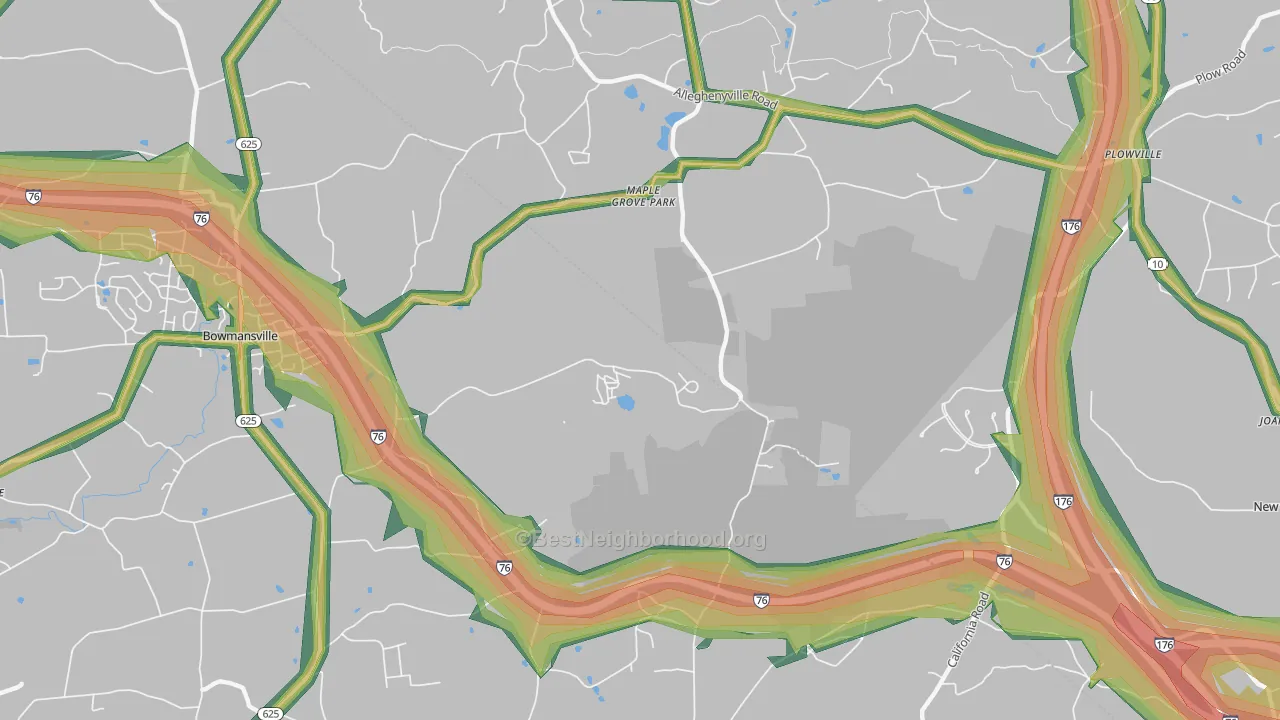 Maple Grove Park, PA Map of Noise Levels in Maple Grove Park
