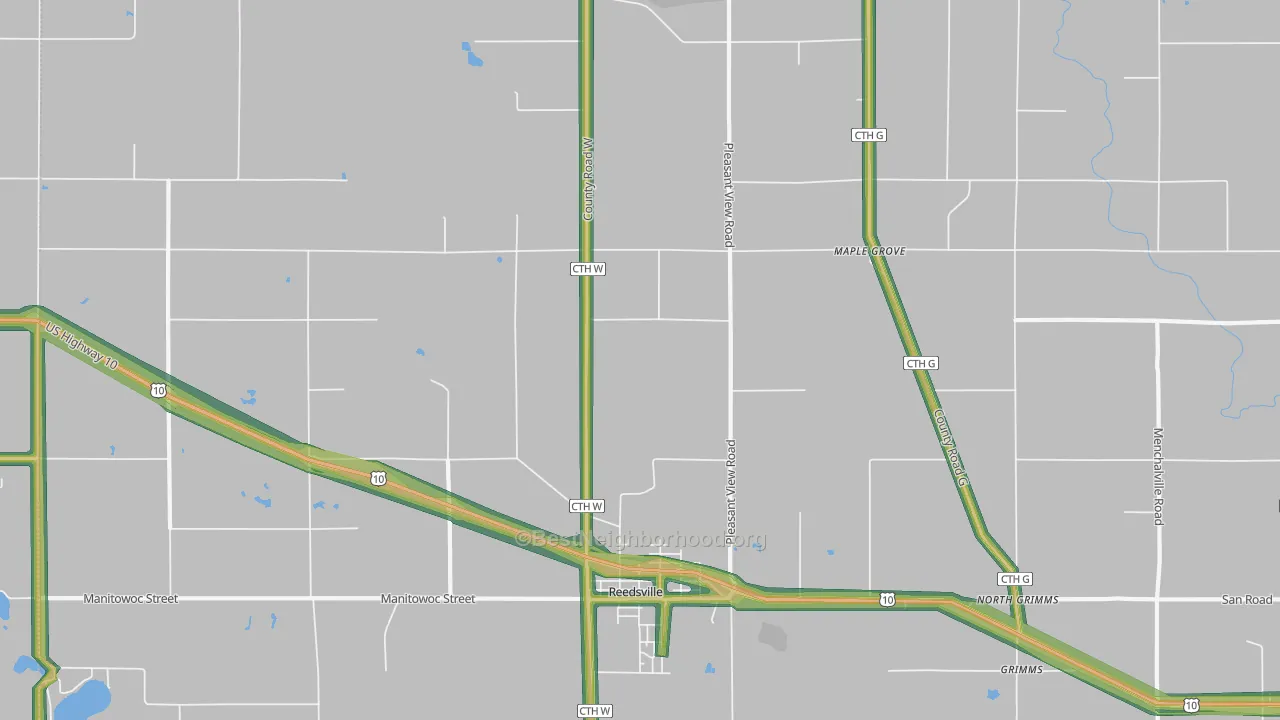 Maple Grove, WI Map of Noise Levels in Maple Grove