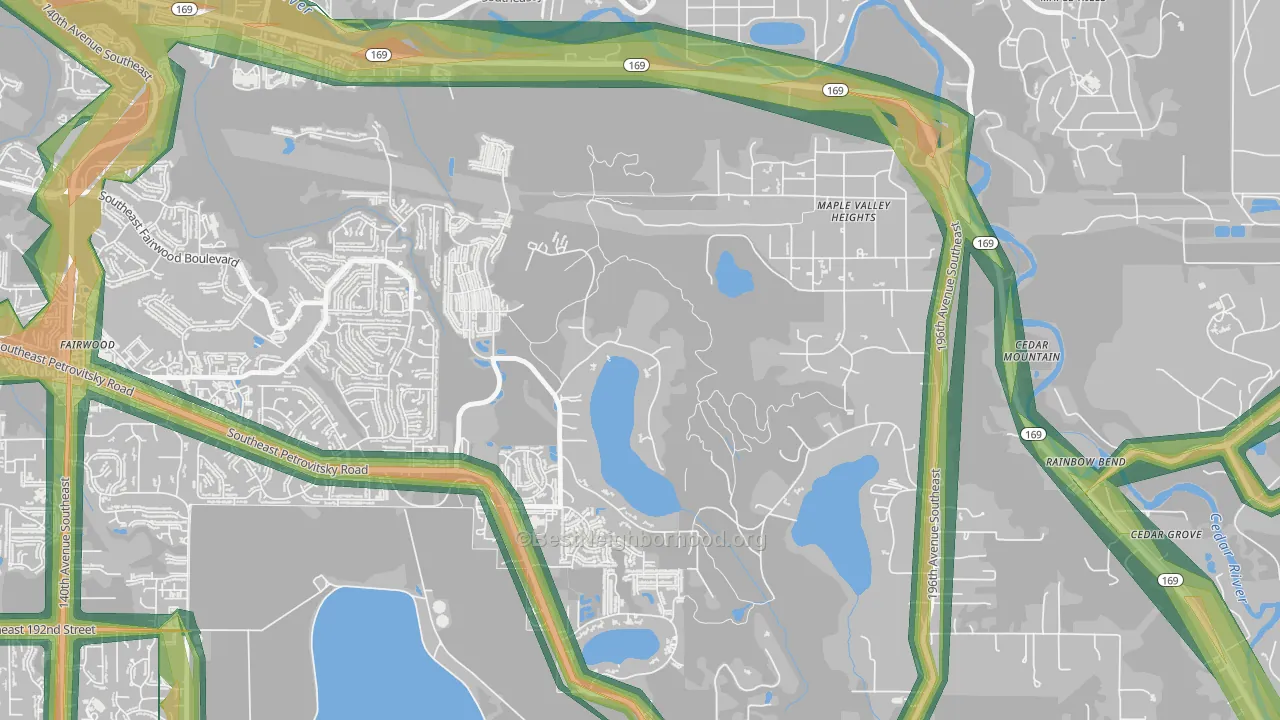 Maple Heights-Lake Desire, Renton, WA Map of Noise Levels in Maple Heights-Lake Desire