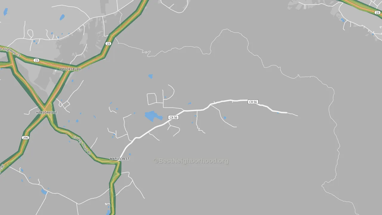 Maplecrest, NY Map of Noise Levels in Maplecrest