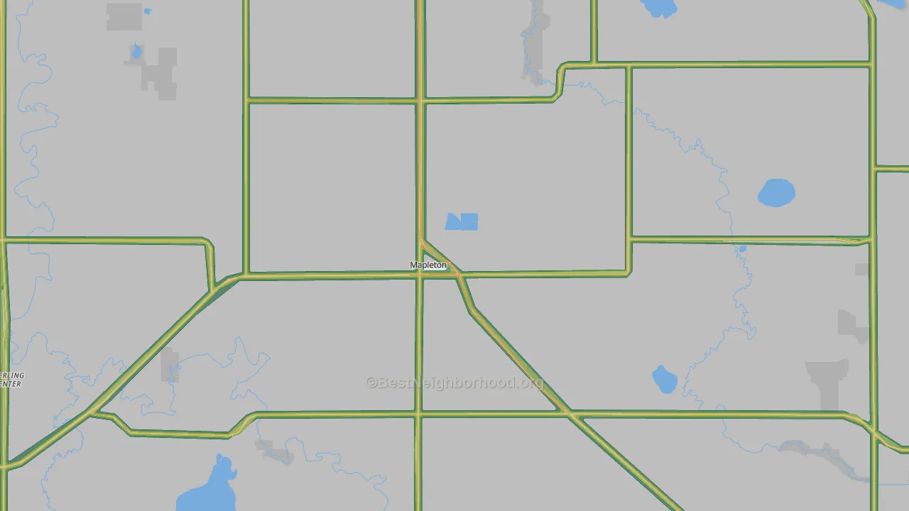 Mapleton, MN Map of Noise Levels in Mapleton